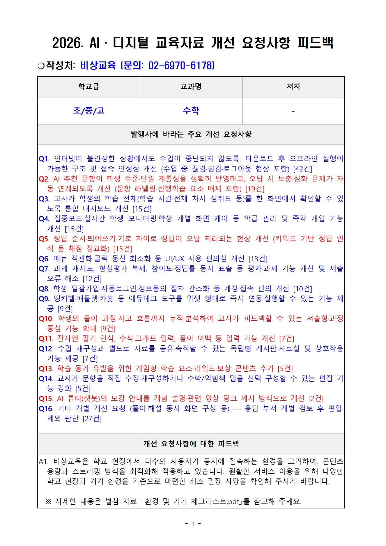 '비상' 초·중·고(수학) 문서 1쪽